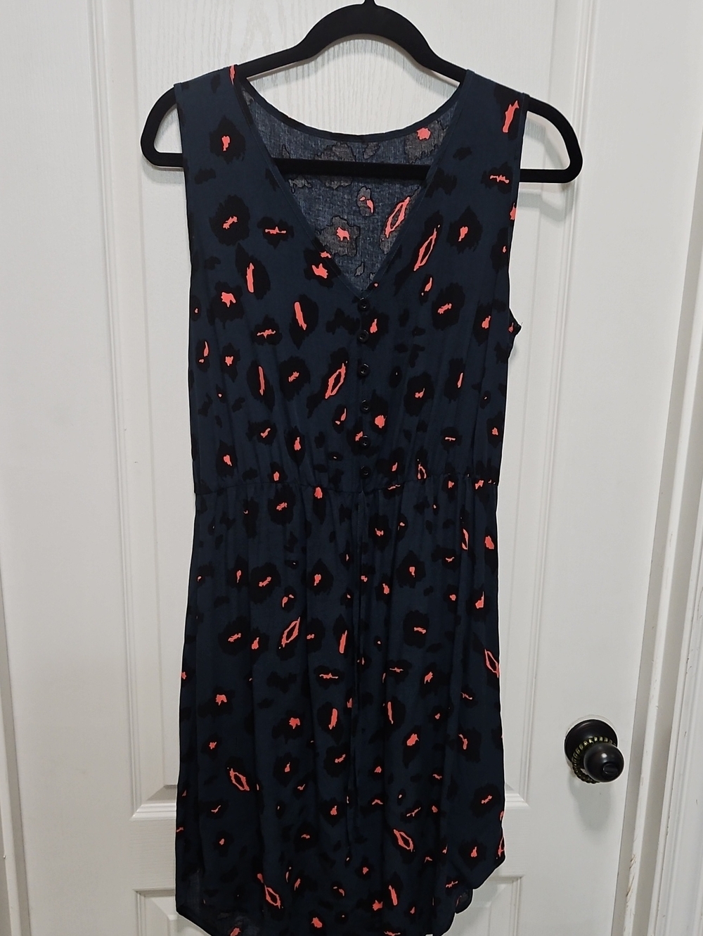 SHEIN Navy Dress with Coral Spot Print